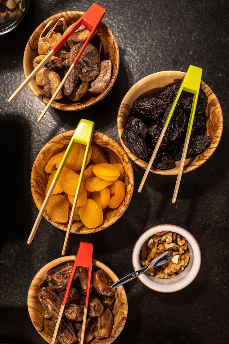 The dried fruits of the breakfast of the hotel LA CACHETTE