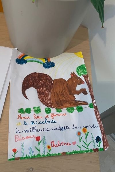 Dessin de remerciement pour LA CACHETTE