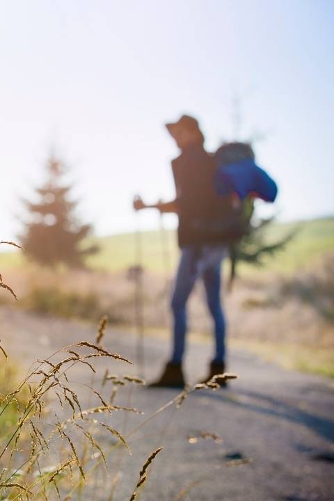 Hiker in the country of Dieulefit